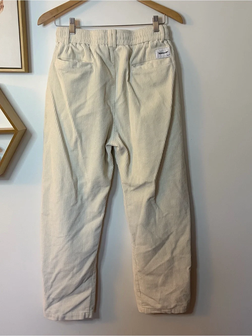 Aelfric Eden Cream Corduroy Elastic Waist Pants Large